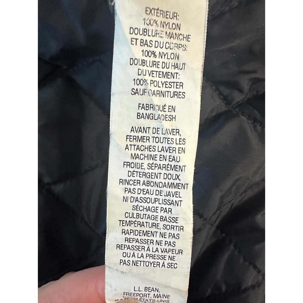 LL Bean 271139 Winter Warmer Coat Womens‎ Medium Black Hooded Jacket Fleece - Picture 8 of 11